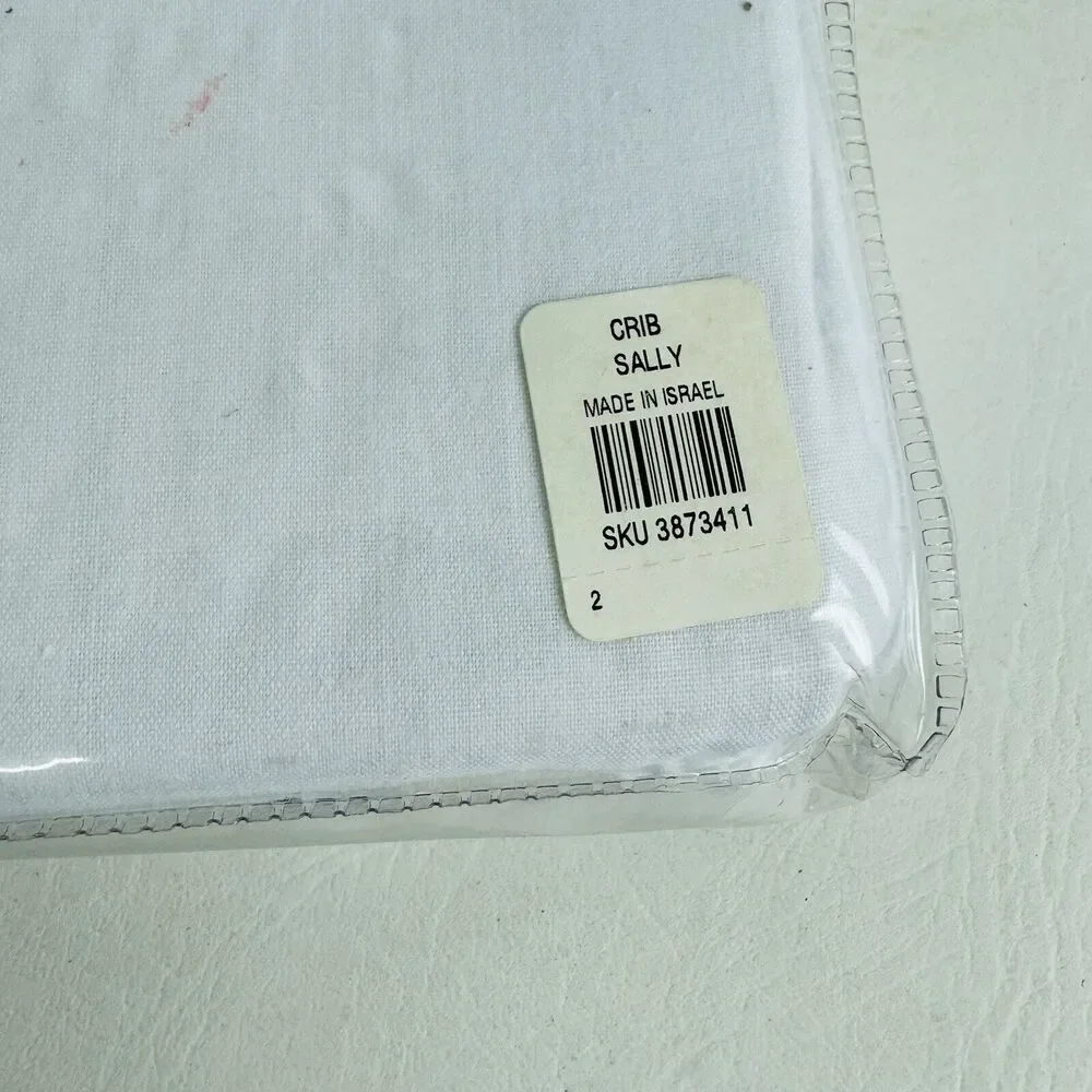 Pottery Barn Kids Sally Crib Bed Skirt‎ Dust Ruffle Floral Blue Baby Nursery New